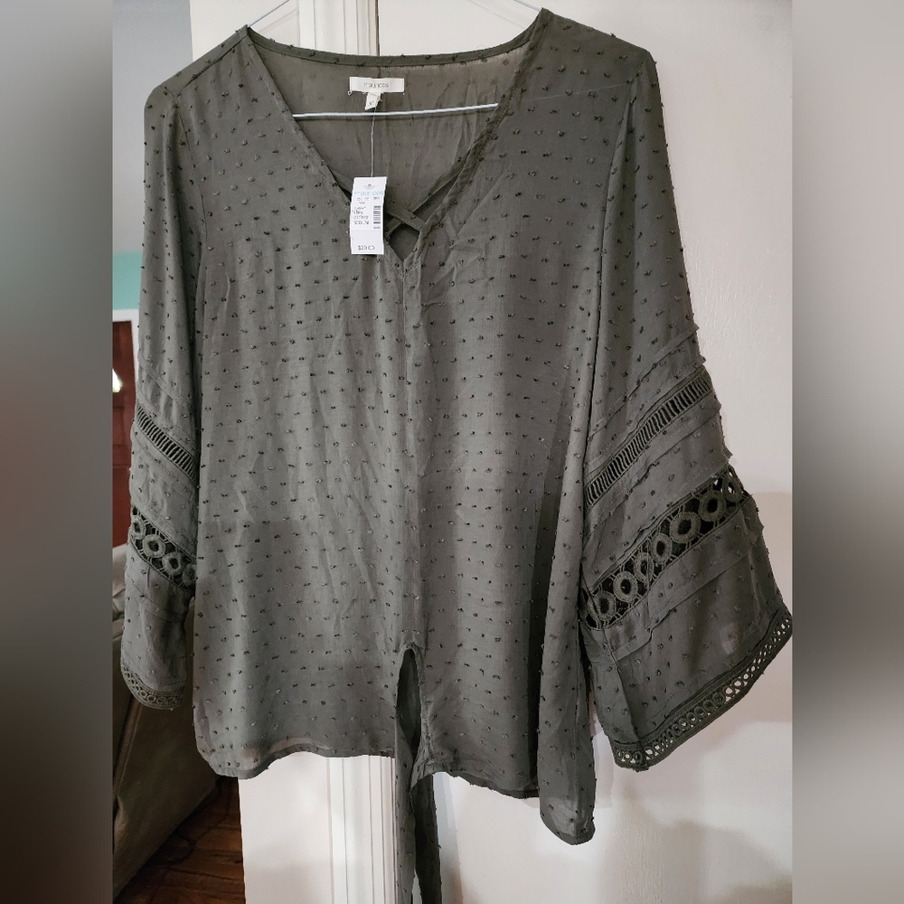 New Women's Olive Green Blouse